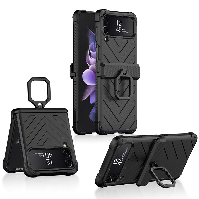 Magnetic Armor Ring Holder Case For Samsung Galaxy Z Flip3 5G