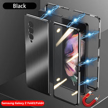 Load image into Gallery viewer, Samsung Galaxy Z Fold3 Fold4 Magnetic Brushed Metal Anti-fall Protective Cover
