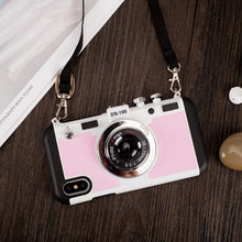 Load image into Gallery viewer, 2021 Retro Camera Pattern Lanyard Shockproof Case For iPhone
