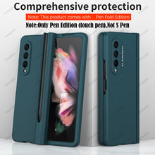 Load image into Gallery viewer, Samsung Galaxy Z Fold4 Hinge Case with Pen Slot Holder Hinge Case with Front Screen Glass Film
