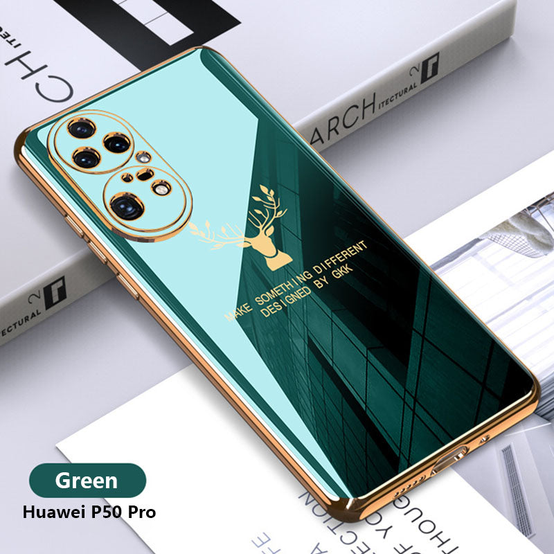 2021 Luxury Deer Pattern Camera All-inclusive Electroplating Process Case For Huawei