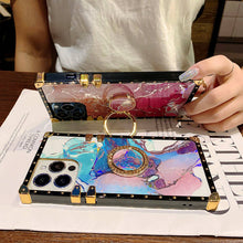 Load image into Gallery viewer, 2021 Luxury Laser Marble Pattern Ring Holder Protective Case For iPhone &amp; Samsung
