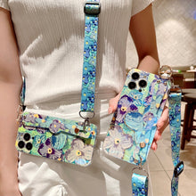 Load image into Gallery viewer, Purple Oil Painting Flower Wristband Holder With Lanyard Samsung Case - mycasety2023 Mycasety
