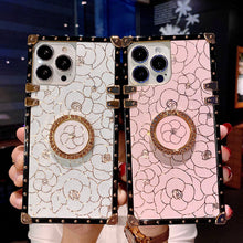 Load image into Gallery viewer, 2021 Luxury Brand Camellia Gold Plating Square Case For iPhone
