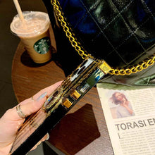 Load image into Gallery viewer, 2021 Luxury Brand Black Rose Flower Stripe Glitter Gold Square Case For iPhone &amp; Samsung With Ring and Wristband
