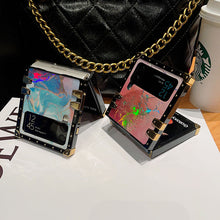 Load image into Gallery viewer, Luxury Laser Marble Pattern Ring Holder Protective Case For Samsung Galaxy Z Flip4 Flip3 5G pphonecover
