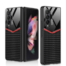 Load image into Gallery viewer, Ultra-thin Plain Leather Luxury Business Tempered Glass Case for Samsung Galaxy Z Fold 3 5G
