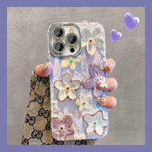 Load image into Gallery viewer, Ins Hot Oil Painting Flower iPhone/Samsung Case with Lens Protector Film
