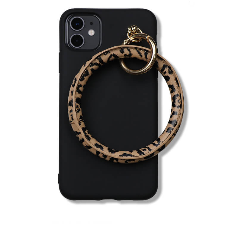 Luxury Fashion Leopard Print Wristband Soft Silicone Phone Case For iPhone