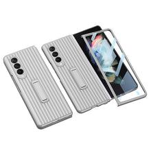 Load image into Gallery viewer, Magnetic Stand Suitcase Pattern All-included Protective Cover For Samsung Galaxy Z Fold 3 5G  With Tempered Glass Screen
