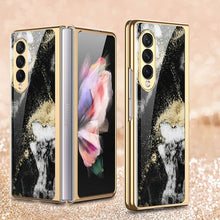 Load image into Gallery viewer, Natural Marble Glass Case For Samsung Galaxy Z Fold 3 5G
