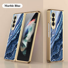 Load image into Gallery viewer, Luxury Marble Glass Case For Samsung Galaxy Z Fold 3 5G
