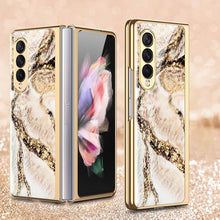 Load image into Gallery viewer, Natural Marble Glass Case For Samsung Galaxy Z Fold 3 5G
