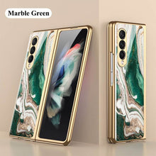 Load image into Gallery viewer, Luxury Marble Glass Case For Samsung Galaxy Z Fold 3 5G
