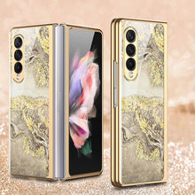 Load image into Gallery viewer, Natural Marble Glass Case For Samsung Galaxy Z Fold 3 5G
