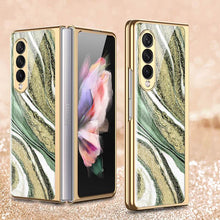 Load image into Gallery viewer, Natural Marble Glass Case For Samsung Galaxy Z Fold 3 5G
