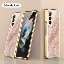 Load image into Gallery viewer, Luxury Marble Glass Case For Samsung Galaxy Z Fold 3 5G
