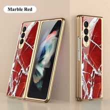 Load image into Gallery viewer, Luxury Marble Glass Case For Samsung Galaxy Z Fold 3 5G
