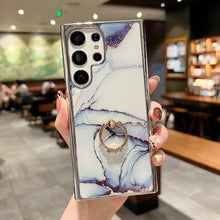 Load image into Gallery viewer, Electroplating Marble Pattern Phone Case With Ring Bracket For Samsung - mycasety2023 Mycasety
