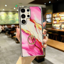 Load image into Gallery viewer, Electroplating Marble Pattern Phone Case With Ring Bracket For Samsung - mycasety2023 Mycasety
