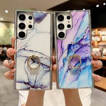 Load image into Gallery viewer, Electroplating Marble Pattern Phone Case With Ring Bracket For Samsung - mycasety2023 Mycasety

