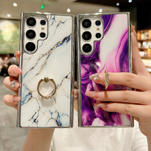 Load image into Gallery viewer, Electroplating Marble Pattern Phone Case With Ring Bracket For Samsung - mycasety2023 Mycasety
