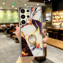 Load image into Gallery viewer, Electroplating Marble Pattern Phone Case With Ring Bracket For Samsung - mycasety2023 Mycasety
