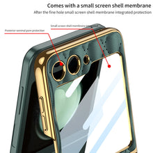 Load image into Gallery viewer, Luxury Leather Electroplating Diamond Protective Cover For Samsung Galaxy Z Flip5 Flip4 Flip3 - mycasety2023 Mycasety
