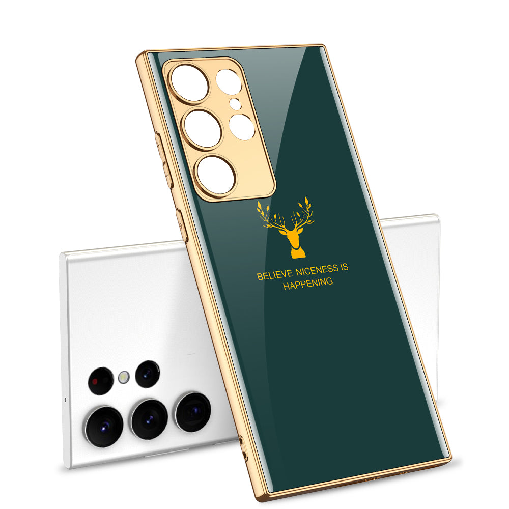 Deer Totem Electroplated Stained Glass Phone Case For Samsung - mycasety2023 Mycasety