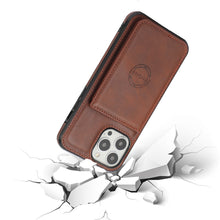 Load image into Gallery viewer, Luxurious Leather Card Holder Anti-fall Protective iPhone Case
