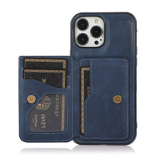 Load image into Gallery viewer, Luxurious Leather Card Holder Anti-fall Protective iPhone Case
