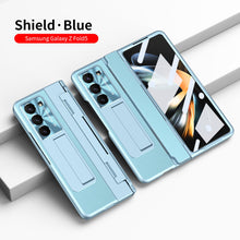 Load image into Gallery viewer, Plating Leather Galaxy Z Fold5 Fold4 Fold3 Case with Front Screen Protector &amp; Flat Hinge Protection &amp; Hidden Stand - mycasety2023 Mycasety
