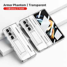 Load image into Gallery viewer, Plated Transparent Galaxy Z Fold5 Fold4 Fold3 Case with Front Screen Protector &amp; Flat Hinge Protection &amp; Kick-Stand - mycasety2023 Mycasety
