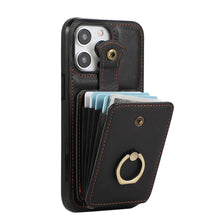 Load image into Gallery viewer, Luxurious Leather Card Holder Anti-fall Protective iPhone Case With Lanyard
