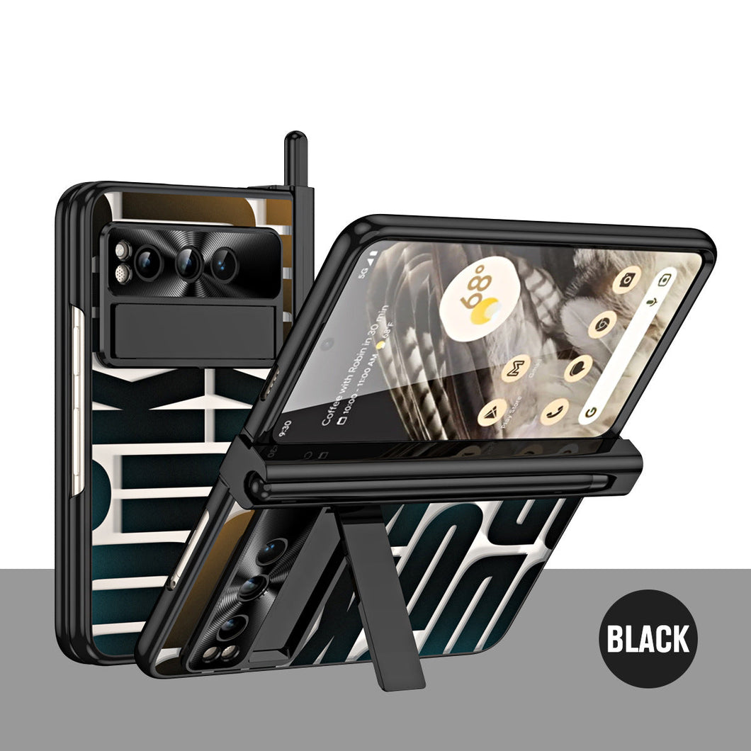 Popular Google Pixel Fold Case with Dual Hinge Protective Screen Protector and Hidden Kickstand Pen Holder Stylus - mycasety2023 Mycasety