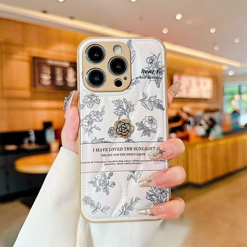 Luxurious Camellia Anti-fall Protective iPhone Case