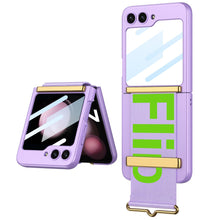 Load image into Gallery viewer, Samsung Galaxy Z Flip5 Wristband Case Ultra-thinFrosted Hard Shell With Tempered Glass Protector - mycasety2023 Mycasety
