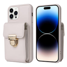 Load image into Gallery viewer, Luxurious Leather Card Holder Anti-fall Protective iPhone Case With Lanyard
