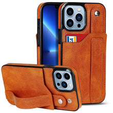 Load image into Gallery viewer, Luxurious Leather Card Holder Anti-fall Protective iPhone Case
