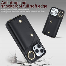 Load image into Gallery viewer, Luxurious Leather Card Holder Anti-fall Protective iPhone Case With Lanyard
