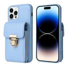 Load image into Gallery viewer, Luxurious Leather Card Holder Anti-fall Protective iPhone Case With Lanyard
