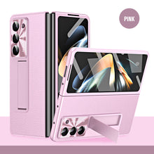 Load image into Gallery viewer, Leather Galaxy Z Fold5 Case with Front Screen Protector With Hidden Kick-Stand - mycasety2023 Mycasety
