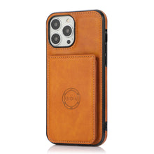 Load image into Gallery viewer, Luxurious Leather Card Holder Anti-fall Protective iPhone Case
