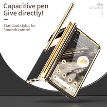 Load image into Gallery viewer, Ultra-Thin Leather Google Pixel Fold shell anti-fall all-inclusive Case double pen slot hinge With Stylus - mycasety2023 Mycasety
