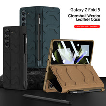 Load image into Gallery viewer, Samsung Galaxy Z Fold 5 Mobile Phone Case Fashion Warrior Flip Leather Case Film Velcro Pen Slot Case - mycasety2023 Mycasety
