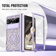 Load image into Gallery viewer, Electroplating Transparent Google Pixel Fold Case All-inclusive Drop-resistantCase with Hinge Protection Aand Kick-stand - mycasety2023 Mycasety
