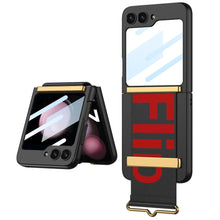 Load image into Gallery viewer, Samsung Galaxy Z Flip5 Wristband Case Ultra-thinFrosted Hard Shell With Tempered Glass Protector - mycasety2023 Mycasety
