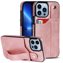 Load image into Gallery viewer, Luxurious Leather Card Holder Anti-fall Protective iPhone Case
