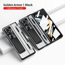 Load image into Gallery viewer, Plated Transparent Galaxy Z Fold5 Fold4 Fold3 Case with Front Screen Protector &amp; Flat Hinge Protection &amp; Kick-Stand - mycasety2023 Mycasety
