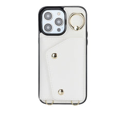 Load image into Gallery viewer, Luxurious Leather Card Holder Anti-fall Protective iPhone Case With Lanyard
